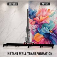 Mesin Cetak Dinding UV Inkjet 3D Baru dengan Printhead Epson I3200 CMYKW Otomatis untuk Lukisan Mural Fleksibel Indoor Outdoor