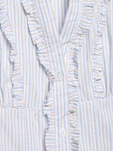 SHENZHU 2026 Nuova <span class=keywords><strong>Camicia</strong></span> Estiva da Donna con Scollo <span class=keywords><strong>a</strong></span> V, <span class=keywords><strong>Maniche</strong></span> <span class=keywords><strong>a</strong></span> Sbuffo e Decorazioni Stratificate, Vestibilità Slim, in Popeline, Manica Corta 4772014 - Product Image 5