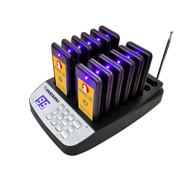 Restaurant Wireless Slim Calling Pager System for Cafe Clinic Hospital with 200m Range Easily Assembled