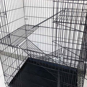 Portable PVC Pink Cat <strong>Cage</strong> with Solid Pattern and Plastic Tray Pallet for Your Furry Friend - Product Image 6