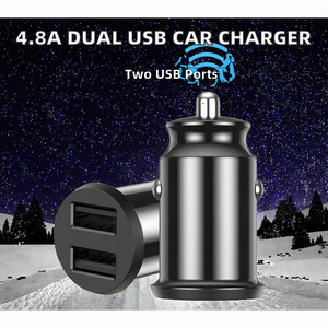 Chargeur de voiture USB Mini USB 4.8A 2 ports, charge rapide 3.1A, adaptateur téléphone 5W en plastique - Product Image 2