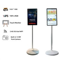 Téléviseur intelligent portable de 21,5 à 32 pouces avec écran tactile rotatif, écran d'affichage portable Android avec caméra, support de tablette avec roulettes, téléviseur rechargeable