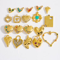 Pendentif Cœur Creux en Acier Inoxydable Série Love, Coloré et Inaltérable, pour Bricolage