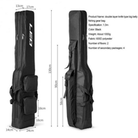 Sac de transport pliable 2 couches pour cannes à pêche OEM 130 cm, étui multifonctionnel pour matériel de pêche