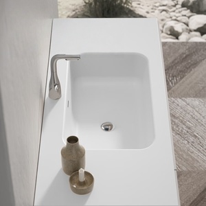 Mueble de baño inteligente con lavabo integrado de cerámica, combinación de mueble y lavabo para baño. - Product Image 6