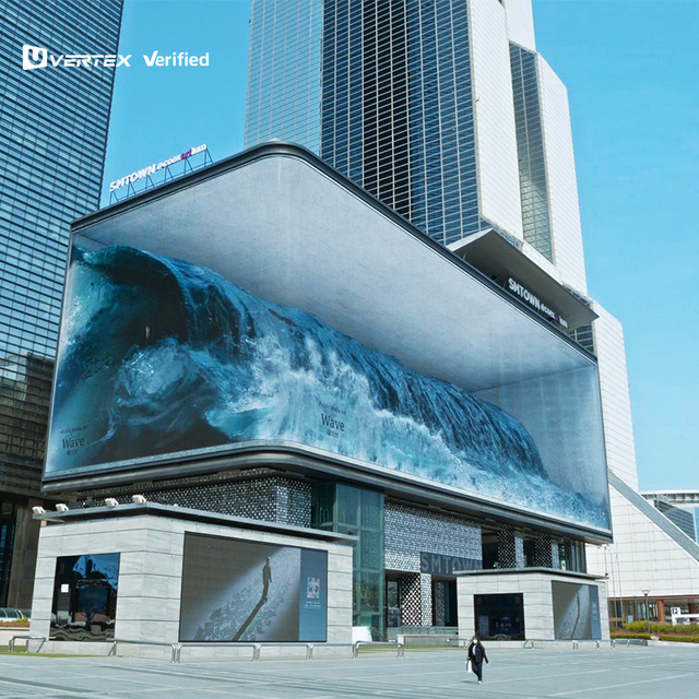 Vertex P4 P5 P6 IP65 7000nits Outdoor 3D LED Display Screen Naked Eye 3D Billboard for Commercial Advertising DOOH