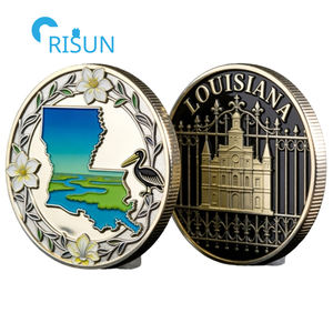 Pièces commémoratives personnalisées avec drapeau et carte de la Louisiane de la Nouvelle-Orléans, médaillon souvenir de l'État, pièce de défi personnalisée de la Louisiane - Product Image 5