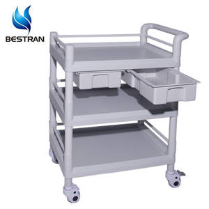 BT-UY018 Mobiele Kleine Maat Lichtgewicht 3 Lagen Wielen Abs Plastic Instrument Utility Carts Trolleys Medische Apparatuur Trolley - Product Image 4