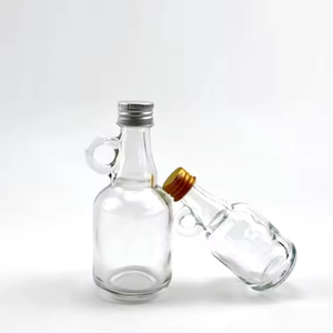 Botellas de jarabe de vidrio vacías de 1,7 onzas con asa de bucle, botellas de muestra para jugo de poción, almacenamiento de leche, aceite de salsa - Product Image 1