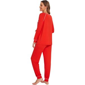 Conjunto de Pijamas de Viscosa de Bambú al por Mayor para Mujer, Ropa de Dormir de Manga Larga, Ropa de Casa Refrescante, Pantalones Jogger Tallas S a XXL - Product Image 1