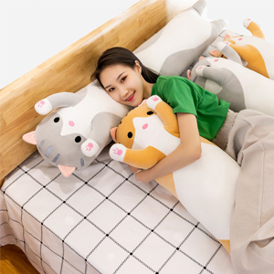Almohada de Peluche Suave con Forma de Gato de Dibujos Animados para Bebés y Niños, Juguete de Peluche con Patas Largas para Abrazar, Compañero de Sueño - Product Image 2