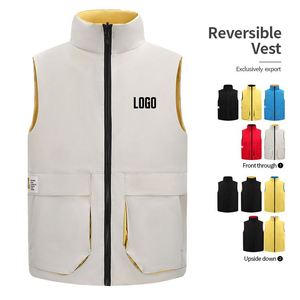 Custom Logo Men's High Quality Waterproof Windproof Eco-Friendly Winter Outerwear <b>Puffer</b> <b>Vest</b> Solid Sleeveless Plus Size - Product Image 1