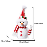 Muñeco de Nieve de Peluche con Luz Suave de 13 Pulgadas, Muñeco de Nieve Navideño de Peluche, Decoración Navideña para Mesa de Interior, Regalo