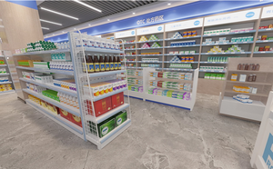 Vitrine en bois pour magasin de pharmacie, Design d'intérieur, magasin médical de détail, présentoir de médicaments, meubles pour pharmacie - Product Image 6