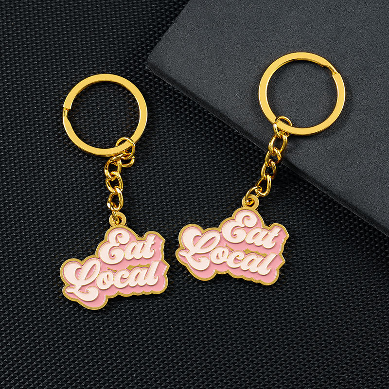 Porte-clés métal lettre rose