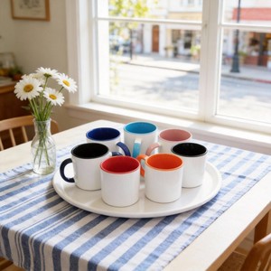 Tazze <span class=keywords><strong>da</strong></span> Caffè in Ceramica per Sublimazione di Grado A, Design Classico, Articoli Regalo Molto Venduti, Smaltate a Colori - Product Image 1