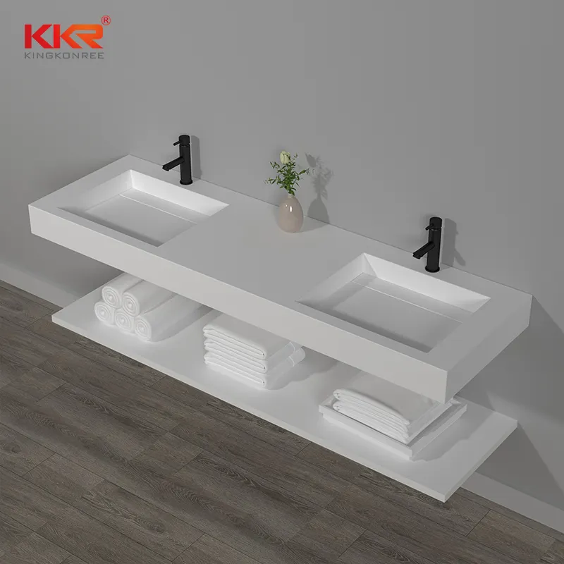 Moderne Badkamer Wastafelmeubel Effen Oppervlak Vanity Top Design