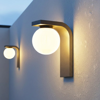 Lampe murale LED solaire décorative en acier inoxydable, construction PC, indice de protection IP65, pour éclairage extérieur moderne de cour et de jardin