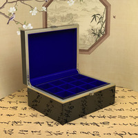 Vente en gros Boîte à bijoux et parfum en bois laqué haute brillance personnalisée Emballage cadeau de rangement style moyen-oriental de luxe