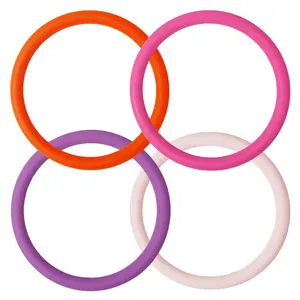 Pulseiras de borracha de silicone, pulseiras pequenas de cores soltas redondas empilháveis para crianças
