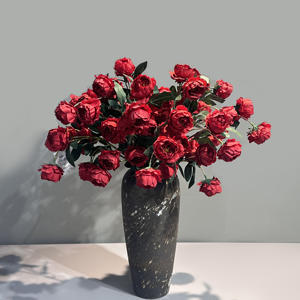 Vendita calda di bellezza e la bestia matrimonio fiori artificiali bouquet 7-testa ramo singolo Swiss peonia pianta decorazione per la casa - Product Image 6