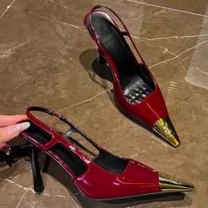 High Quality Women's High Heeled Sandals for Summer Stylish and Luxury Women's <b>Stiletto</b> Heels Leather Wedding High Heels - Product Image 6