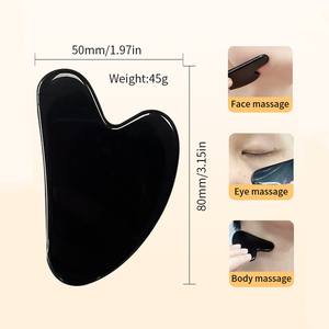Outil facial en jade naturel noir Gua Sha <span class=keywords><strong>pour</strong></span> les soins personnels, outil de <span class=keywords><strong>massage</strong></span> <span class=keywords><strong>pour</strong></span> le traitement du <span class=keywords><strong>visage</strong></span> et du corps - Product Image 3