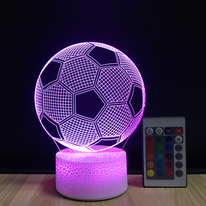 <span class=keywords><strong>3d</strong></span> Apparecchio di Illuminazione di Calcio Da Tavolo LED di Notte Della Lampada di Telecomando di RGB 7 Colori Che Cambiano Luci Notturna Dell'interno Illusion Lampada - Product Image 6