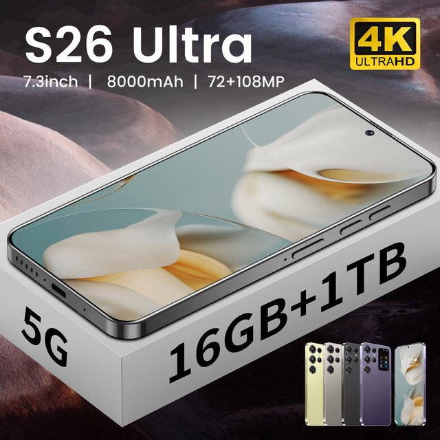 S26 Ultra 5G Gaming Cellphone Android 14 16GB+1TB Unlocked Large Screen Smartphone