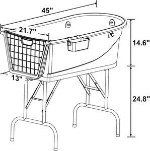<span class=keywords><strong>Baignoire</strong></span> surélevée pliable <span class=keywords><strong>pour</strong></span> chiens et chats de taille moyenne à grande, écologique, de luxe, station de toilettage, de bain et de douche portable <span class=keywords><strong>pour</strong></span> animaux de compagnie - Product Image 4