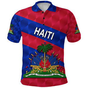 Los polos más populares de Haití para hombres Ventas directas de fábrica Kanaloa Tatau Gen Impresión de logotipo haitiano Polo Camiseta de secado rápido - Product Image 4