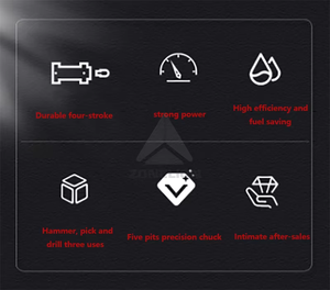 Nueva moda, cómodo Taladro de Martillo de gasolina de alta potencia, escariador portátil, juego de taladro de impacto de trituración, herramientas manuales - Product Image 4