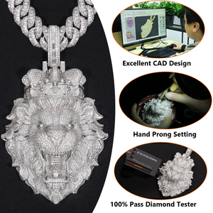 Colgante de Moissanite con Fuente Personalizada, Colgante con Nombre Grande, Plata de Ley 925, VVS Mossanite Iced Out, Colgante con Letras Personalizadas - Product Image 5