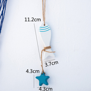 Decoración de Pared de Madera Pintada con Estrellas de Mar y Peces Pequeños, Estilo <span class=keywords><strong>Mediterráneo</strong></span>, Ecológica para el Hogar - Product Image 3