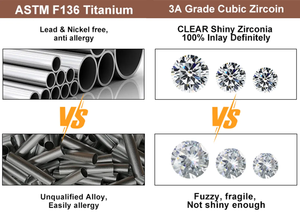 Topo ASTM F136 titan ốc xà cừ xuyên trong nội bộ ren bông tai tragus daith Helix cơ thể đồ trang sức labret xuyên - Product Image 4