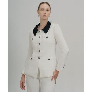 แจ็กเก็ตผ้าทวีตคุณภาพสูงสำหรับผู้หญิงแจ็คเก็ตสไตล์มินิมอลแบบเรียบหรูระบายอากาศได้ดีสำหรับฤดูใบไม้ร่วง - Product Image 1