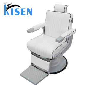 Kisen Hydraulic Barber Chair Faux Leather Adjustable Footrest Height Reclining Salon Furniture Commercial Use for Hair Tattoo - Product Image 1