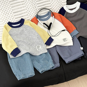 Camiseta de Manga Larga de Algodón para Bebé Zhilan, Estilo Coreano, Traje de Otoño para Bebé, Nuevo Color en Contraste, <span class=keywords><strong>Ropa</strong></span> Cálida que Combina con Todo - Product Image 3