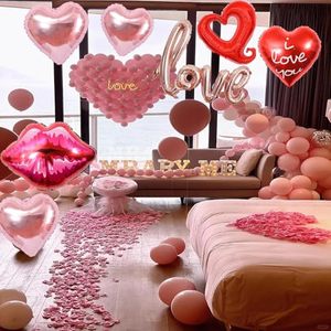Red Pink Love Heart Latex Foil Balloons Valentines Day Balloon Set for Valentines Day Decoration Party Supplies - Product Image 2
