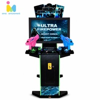 Machine d'arcade de tir à pistolets lumineux pour deux joueurs AMA, à monnayeur, sur le thème des extraterrestres, pour parc d'attractions