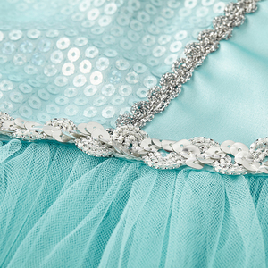 Elsa <strong>Frozen</strong> Ice Princess Children's Clothing Girl's Cotton Sweet Summer Christmas Carnival Party <strong>Dress</strong> Flowing Shoulder-length - Product Image 4