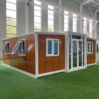 Villa de luxe moderne préfabriquée prête à l'emploi de 40 pieds ou 20 pieds, 2 ou 3 chambres, maison conteneur extensible pour supermarché et centre commercial
