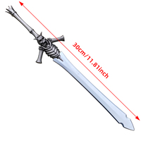 Épée décorative en alliage de zinc de 30 cm, modèle Dante de style jeu DMC, pour cadeau