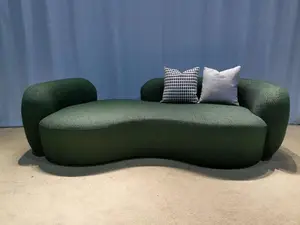 Sofá de tatuagem italiana, sofá de luxo moderno em formato de curva para sala de estar