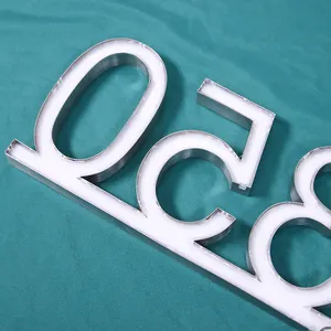 Letrero de metal personalizado de acero inoxidable 3D Led Illumilous Channel números de casa modernos letreros de letras números de luz para casa