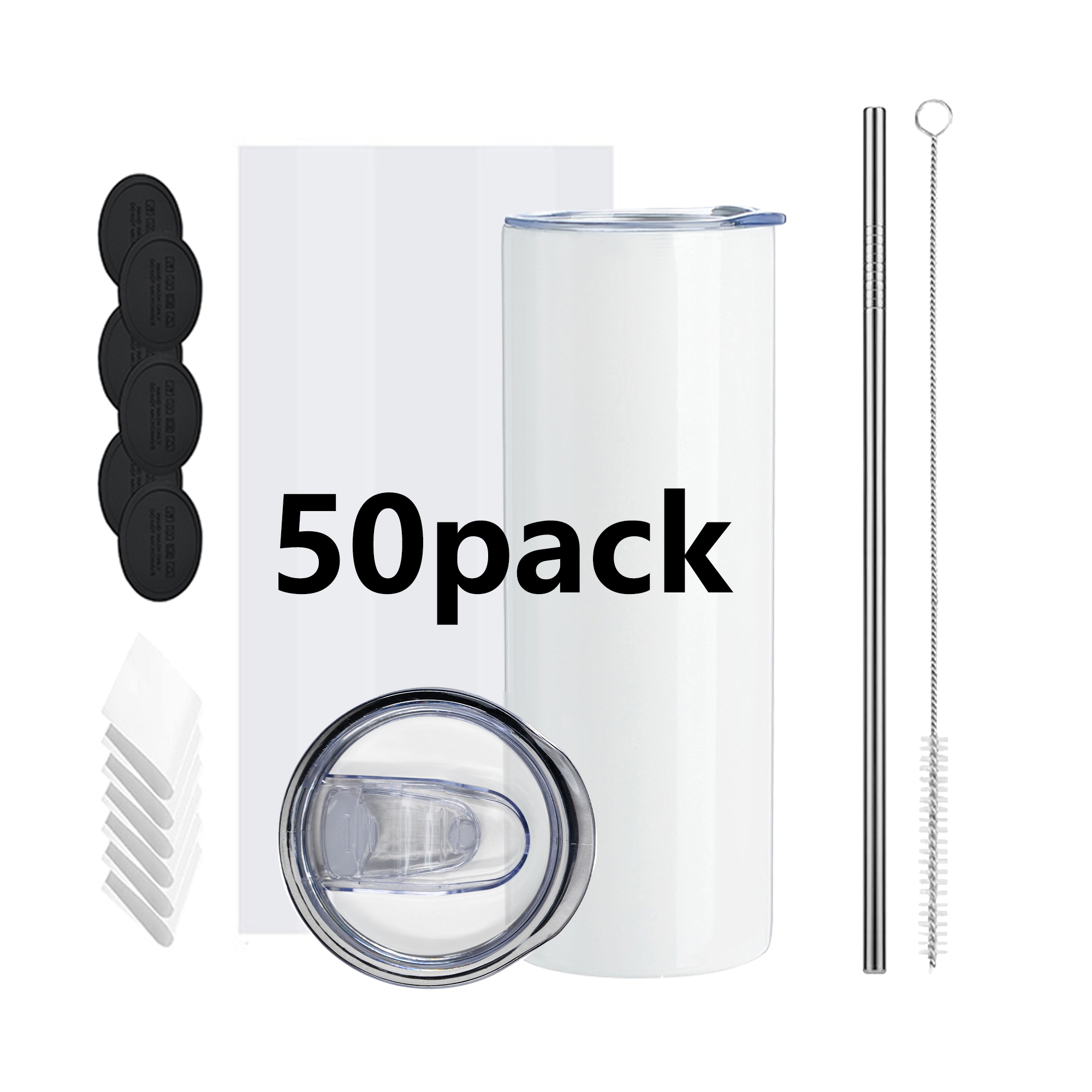 Fond plat blanc 20 oz
