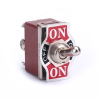 Interrupteur à bascule en métal robuste 15A 250V 20A 125V DPDT 6 broches marche arrêt marche avec capuchon de protection