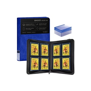 <span class=keywords><strong>Classeur</strong></span> de cartes à collectionner haut de gamme bleu imperméable personnalisé à 4 pochettes pour le rangement de cartes TCG - Product Image 1