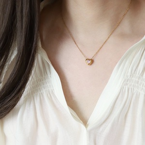 Nuevo Collar de Acero Inoxidable para Mujer, Chapado en Oro de 18K, Moderno y Sencillo, con Forma de Corazón y Circonita Rosa - Product Image 2