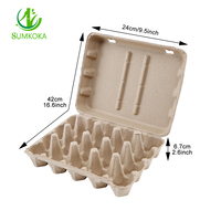 sumkoka Boîte à œufs en papier antichoc 20 alvéoles grande capacité 15/18 œufs, carton à œufs en pâte à papier pour livraison sécurisée longue distance
